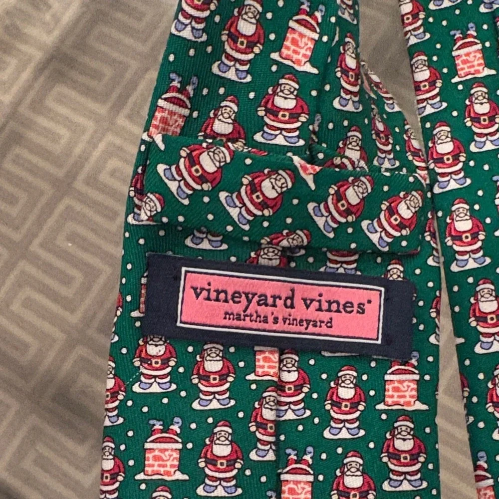 Green and Red Patterned Santa Kids Tie